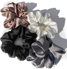 Load image into Gallery viewer, Silk Satin Scrunchies blushnude lifestyle
